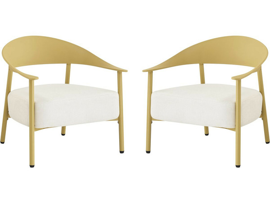 Lot de 2 fauteuils de jardin en plastique et métal