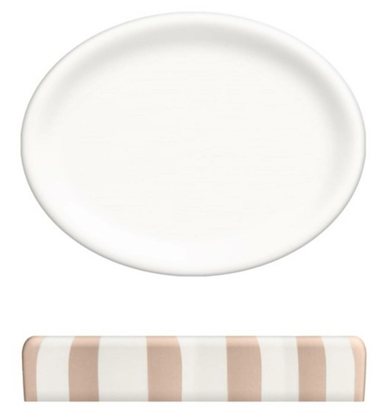 5five - porte-savon strio rayures rose blé h3cm