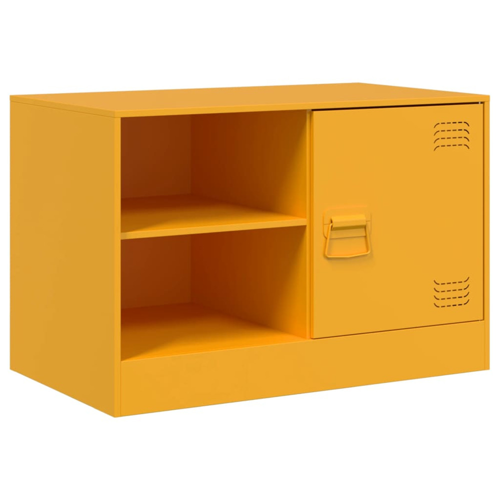 Meuble tv jaune moutarde 67x39x44 cm acier