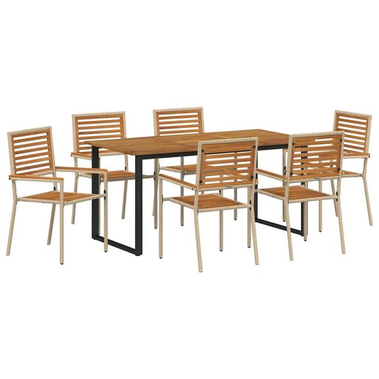 Ensemble de salle à manger pour jardin 7 pc beige