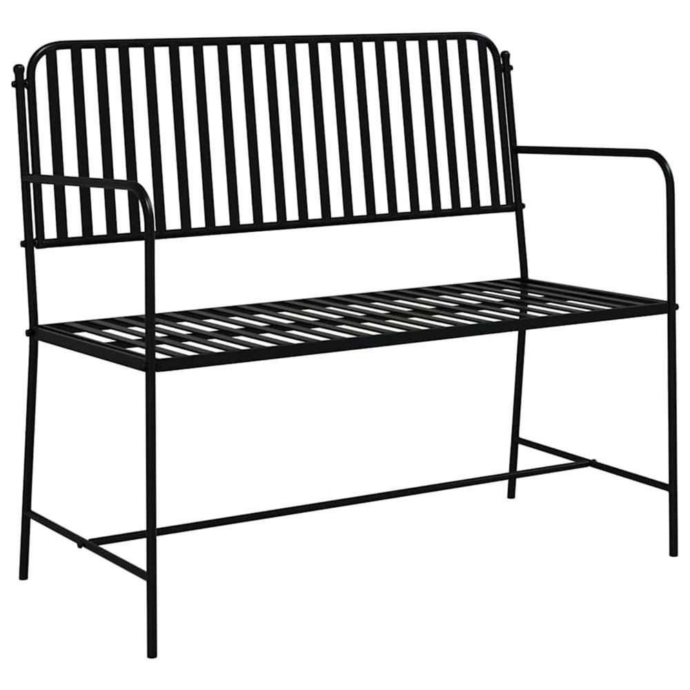 Banc de jardin noir 103,5 x 51,5 x 90 cm acier