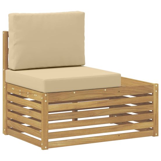 Canapé d'extérieur extrémité avec coussin blanc 91 x 63 x 73 cm