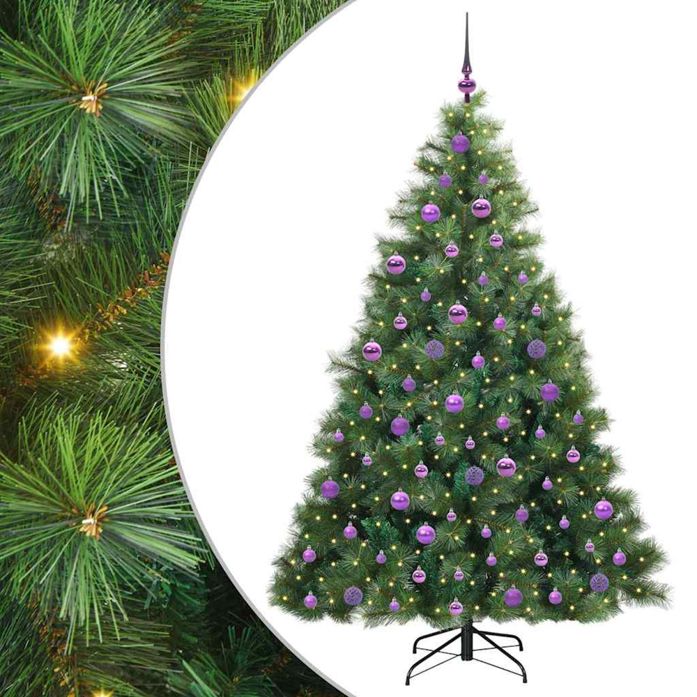 Sapin de noël artificiel avec 300 led vert 180 cm pe et pvc