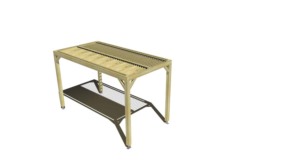 Pergola bois • 2m x 4m • indépendante • sens profondeur • lames orientables bioclimatiques incluses • livraison comprise