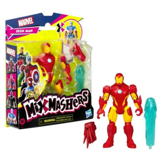 Mixmashers iron man, figurine 12 cm personnalisable a mélanger et combiner avec accessoires, marvel, des 4 ans