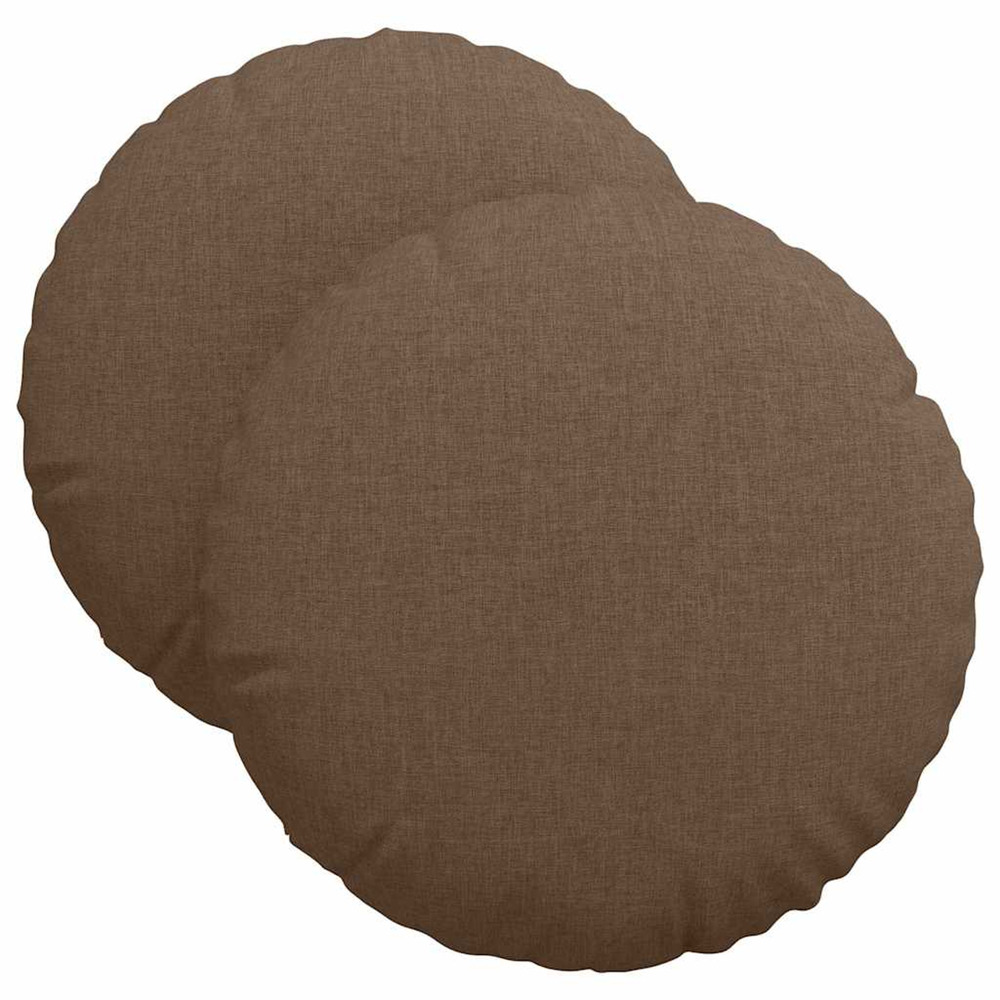 Coussins de siège 2 pcs marron ø40 x 13 cm tissu
