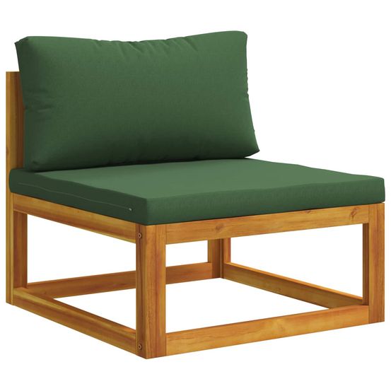 Canapé central modulable avec coussins bois d'acacia massif