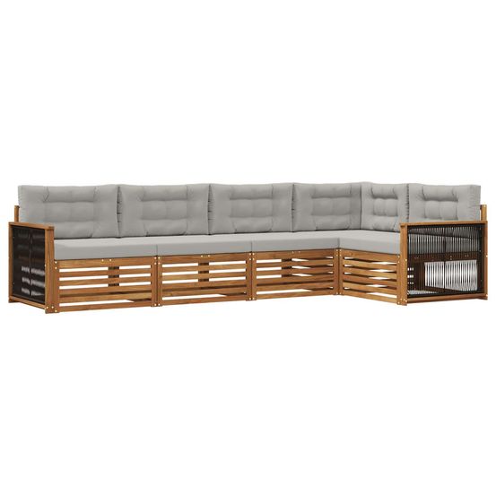 Ensemble de canapés d'extérieur 5 pc naturel et gris clair