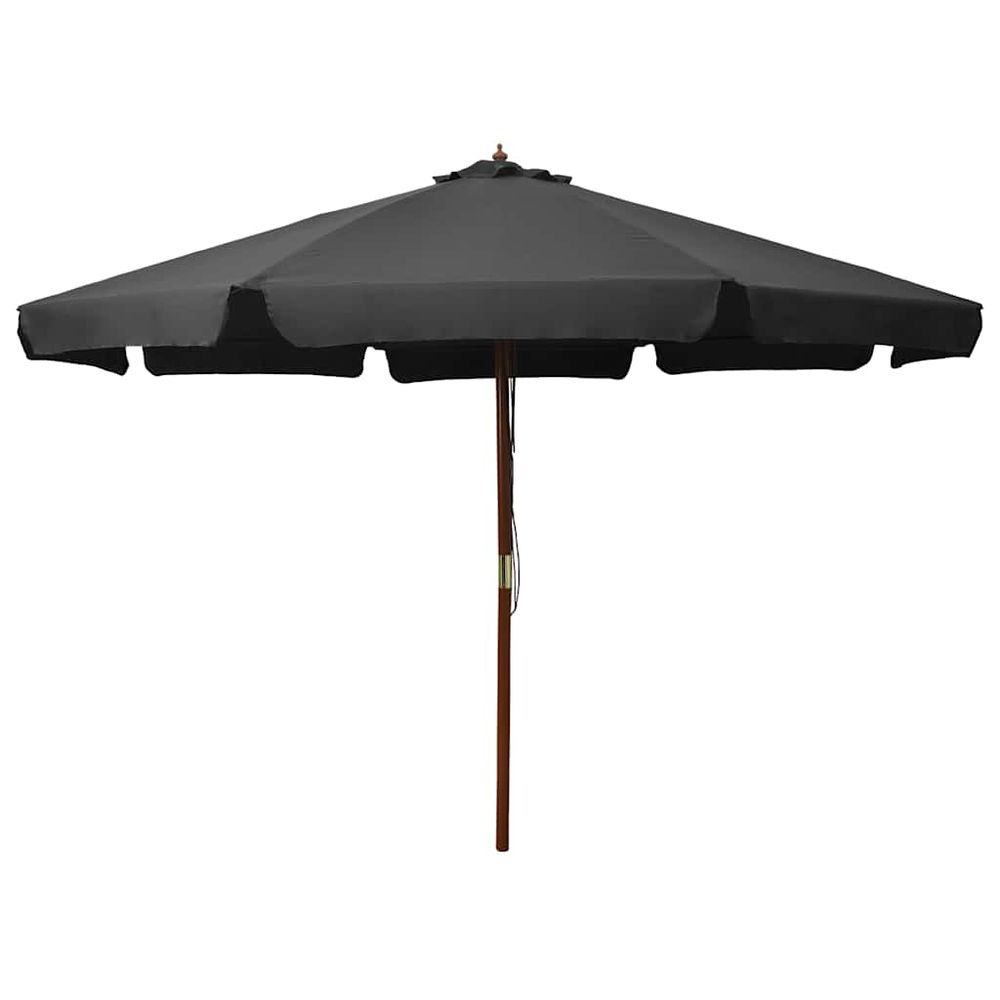 Parasol d'extérieur avec mât en bois 330 cm anthracite