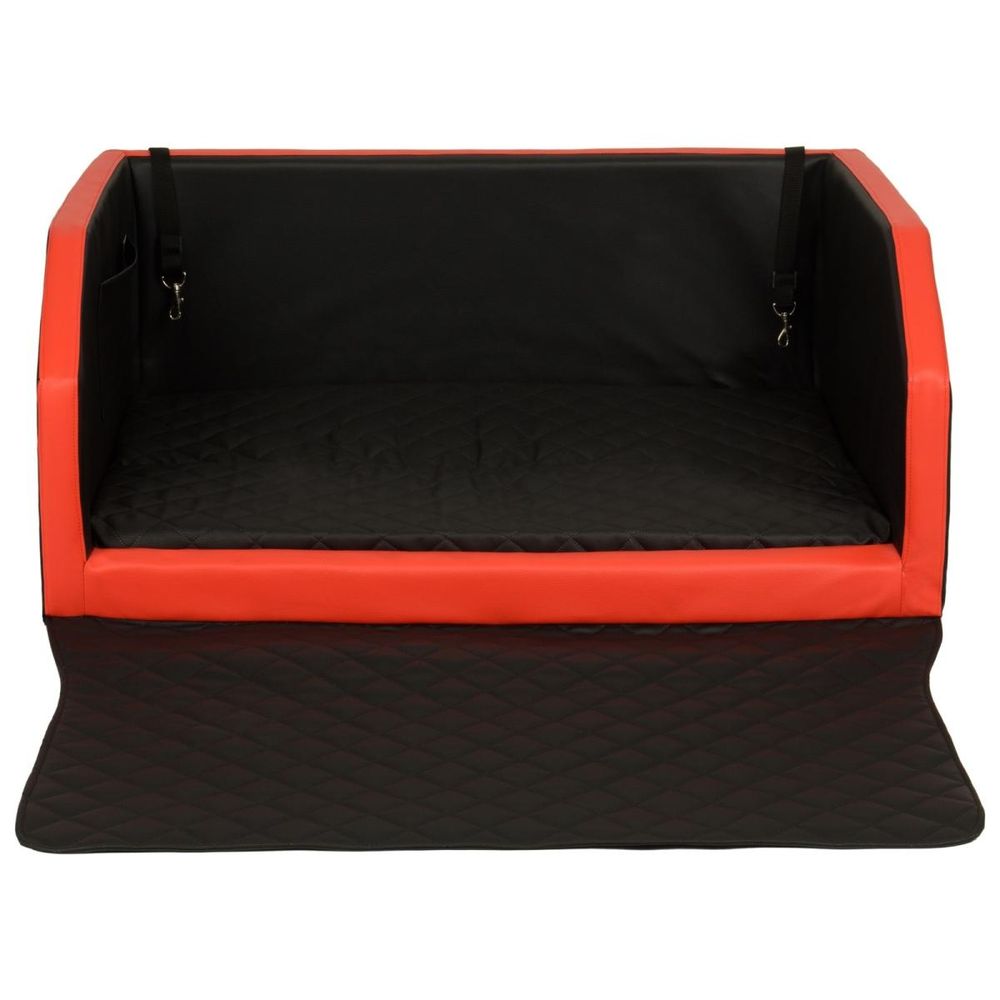 Velinda panier de voiture pour chien 100x70cm — noir-rouge