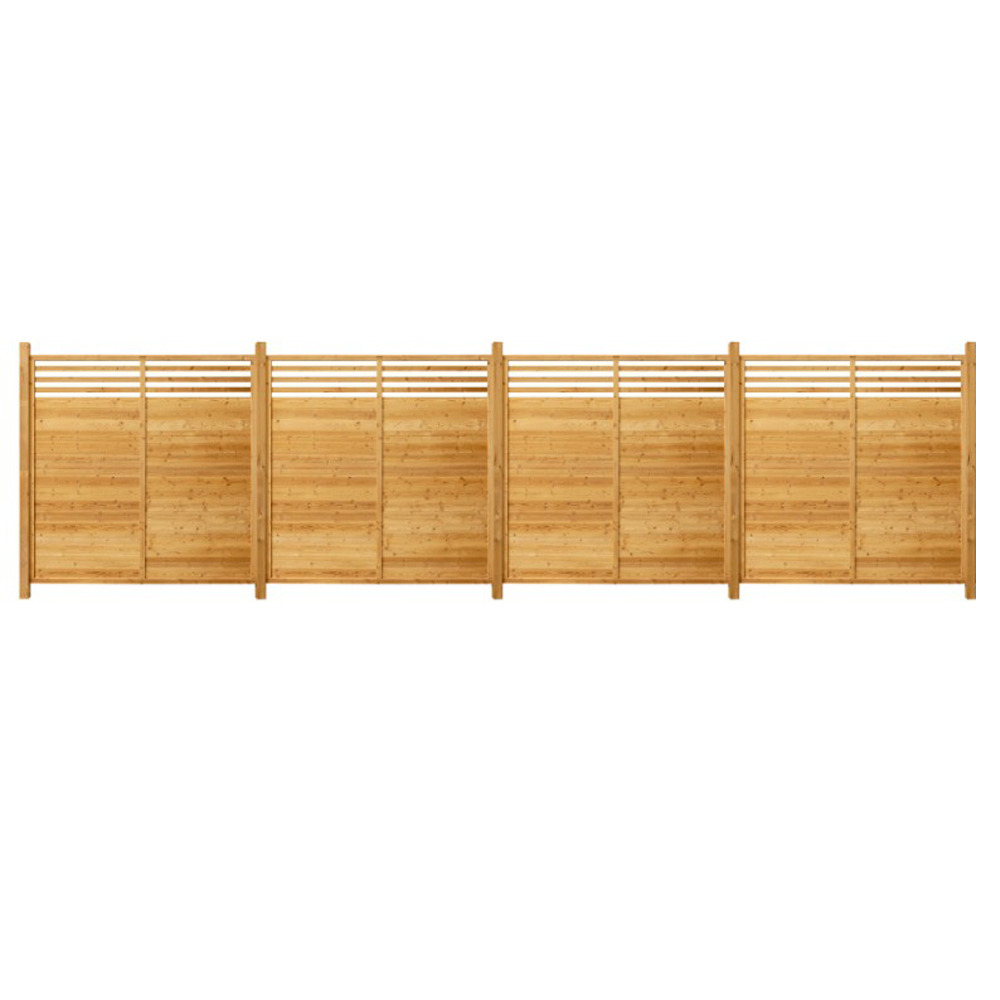 Home deluxe - clôture en bois soma - bois d'épicéa, 4 éléments + 5 poteaux - largeur : env. 760 cm, accessoires inclus i brise-vue