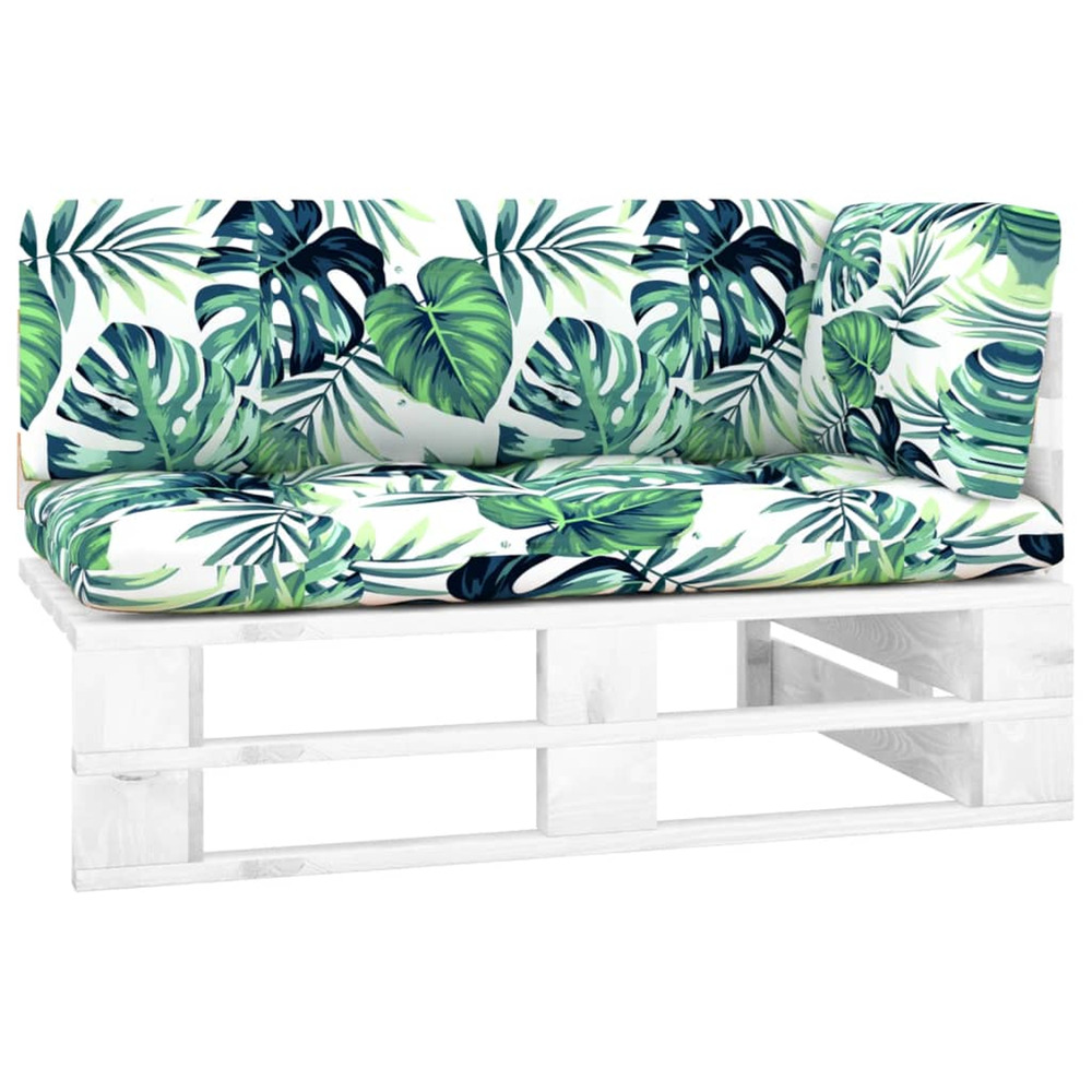 Canapé d'angle palette de jardin bois de pin imprégné de blanc