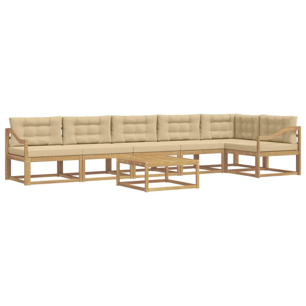 Ensemble de canapés d'extérieur 7 pc blanc et beige polyester