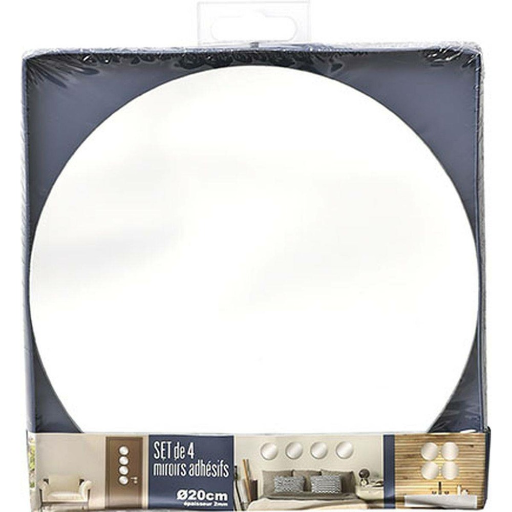 Set de 4 miroirs ronds diametre 20cm 2mm - uni