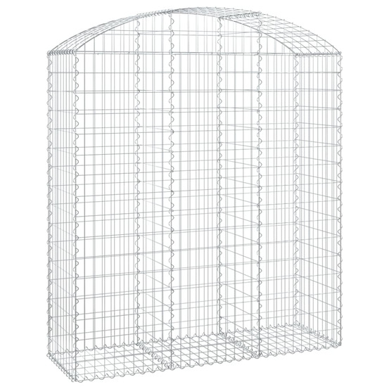 Panier de gabions arqué 150x50x160/180 cm fer galvanisé