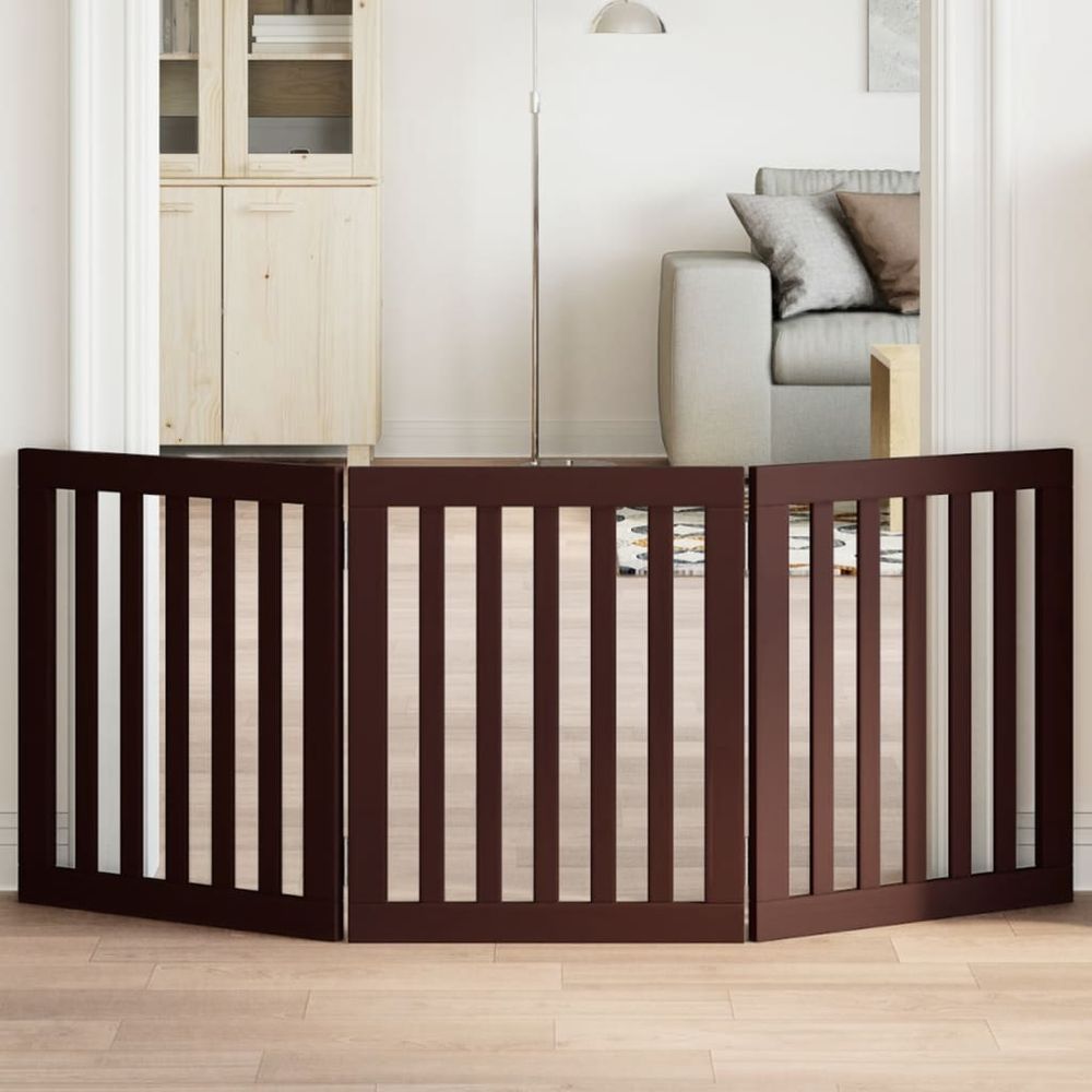 Barrière de sécurité pour chien pliable en bois de peuplier 3 panneaux