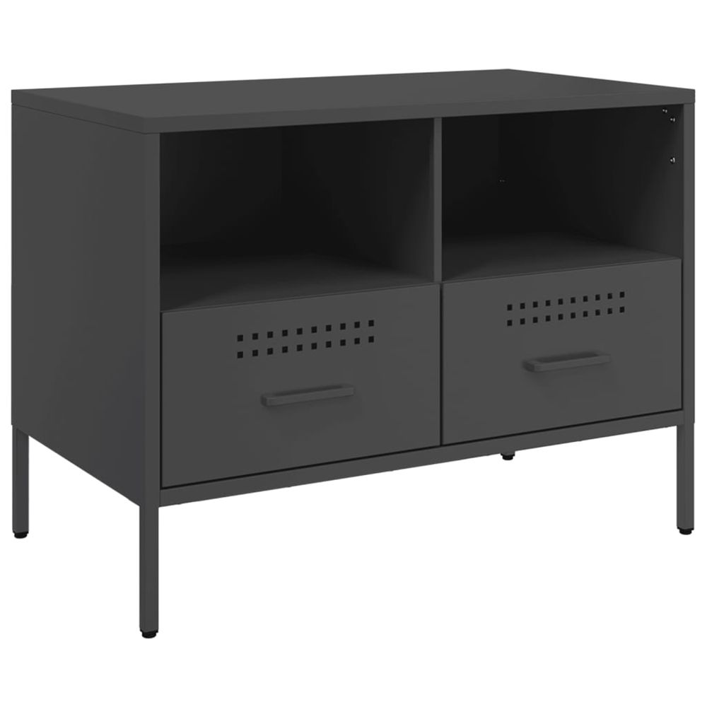 Meuble tv noir 68x39x50,5 cm acier