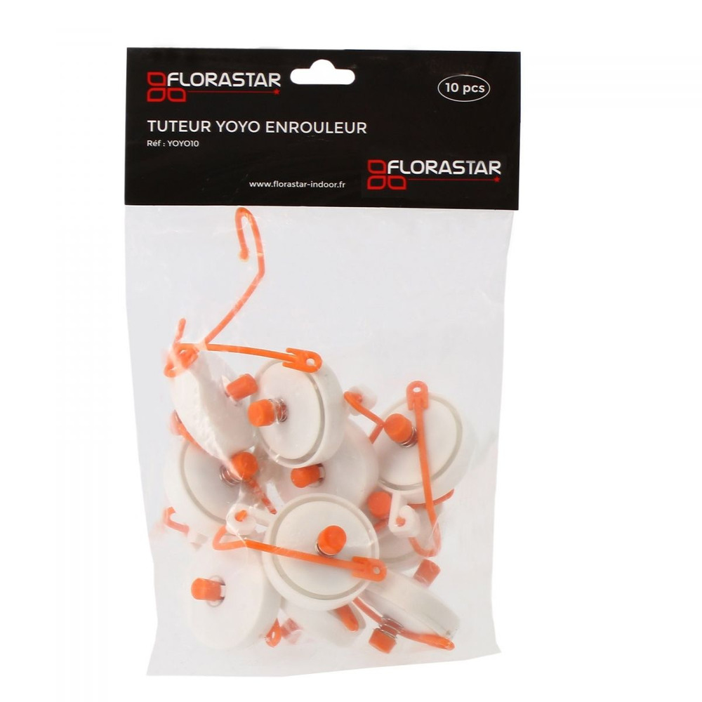 Lot de 10 tuteurs enrouleurs yoyo - florastar