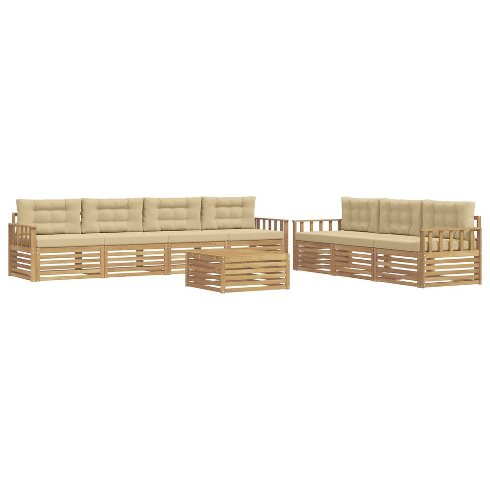 Ensemble de canapés d'extérieur 8 pc blanc et beige polyester