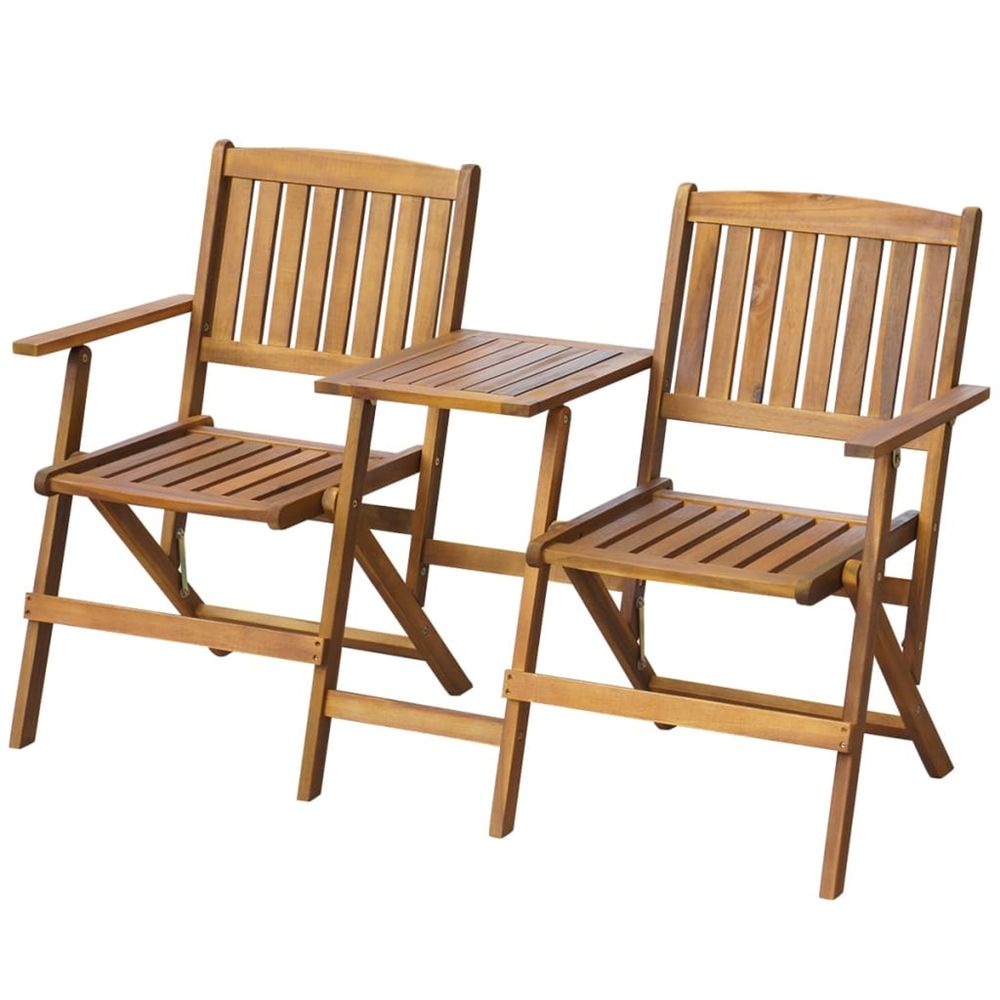 BANC DE JARDIN PLIANT ET TABLE-(866689)