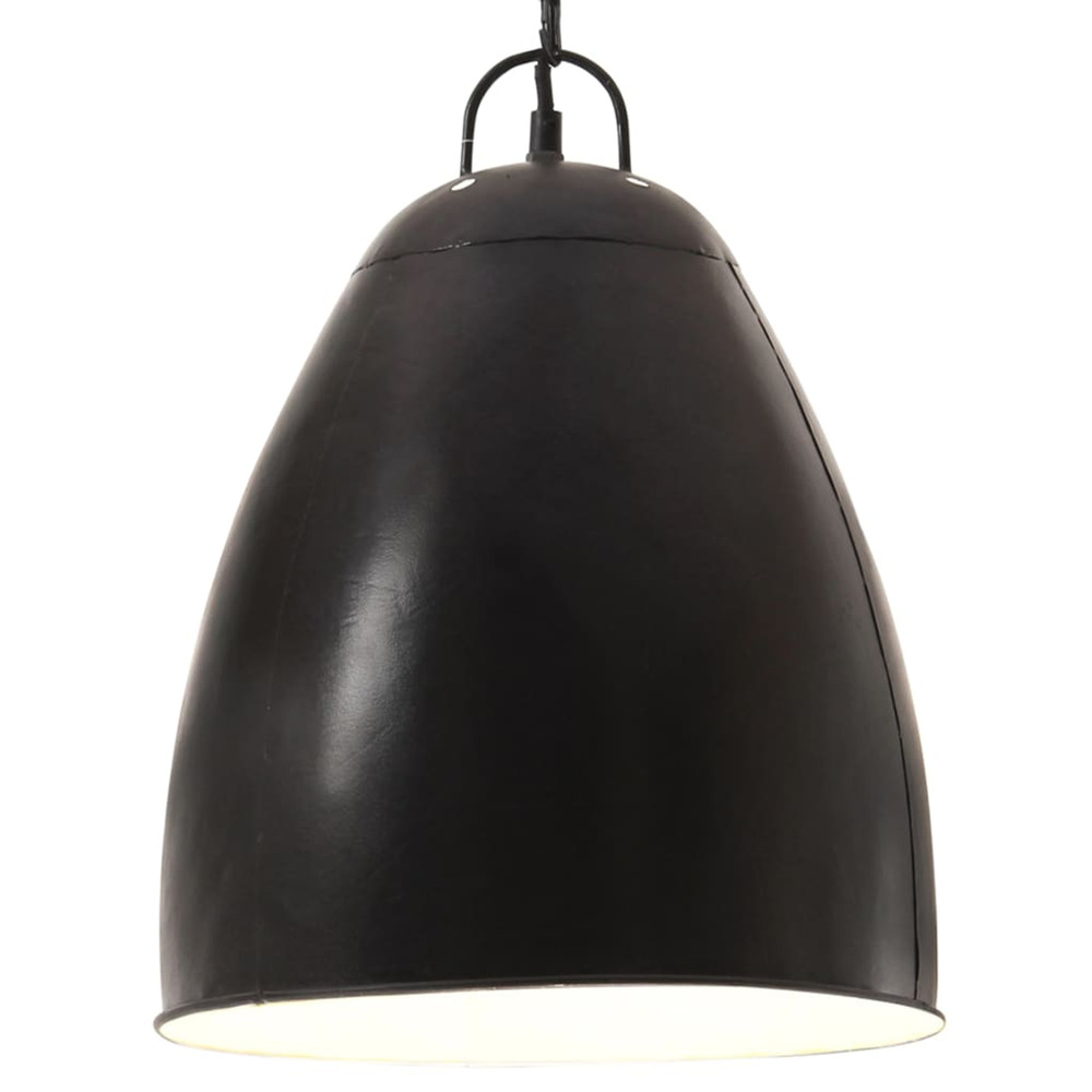 Lampe suspendue industrielle 25 w noir rond 32 cm e27