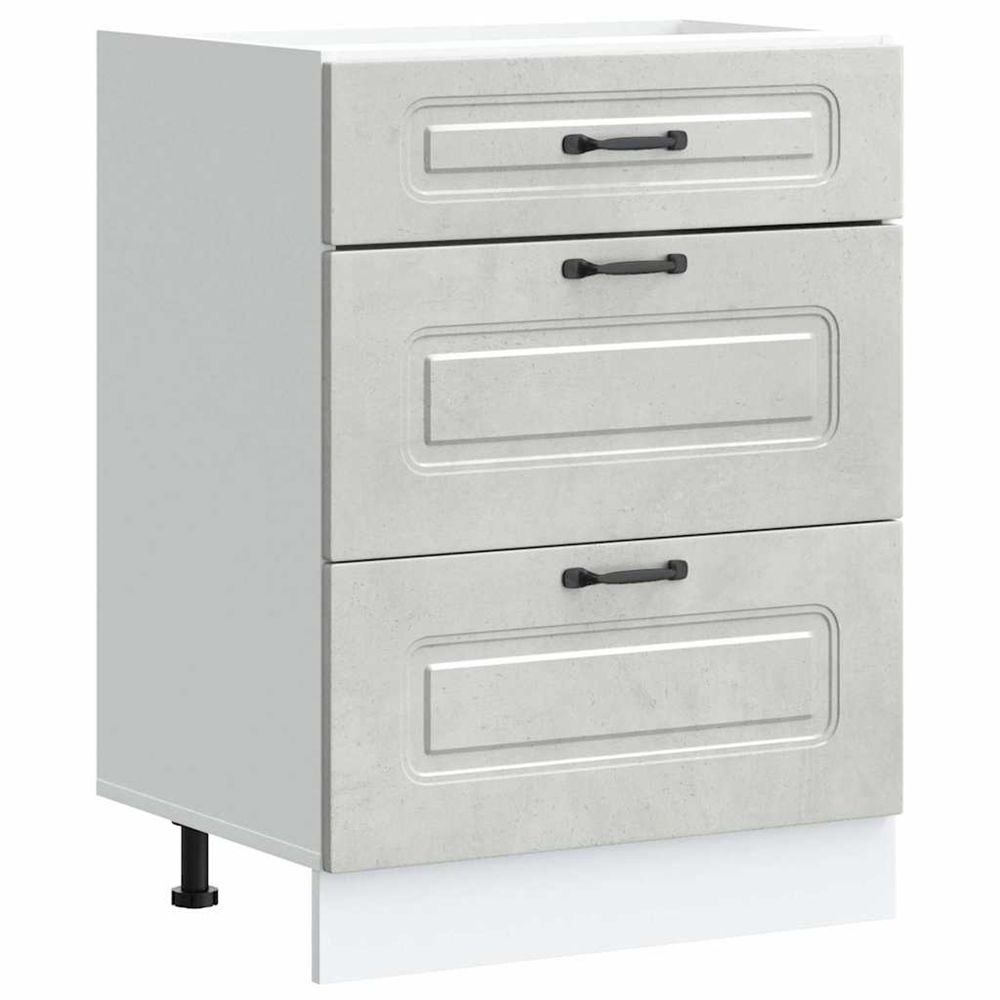 Armoire de cuisine kalmar gris béton bois d'ingénierie