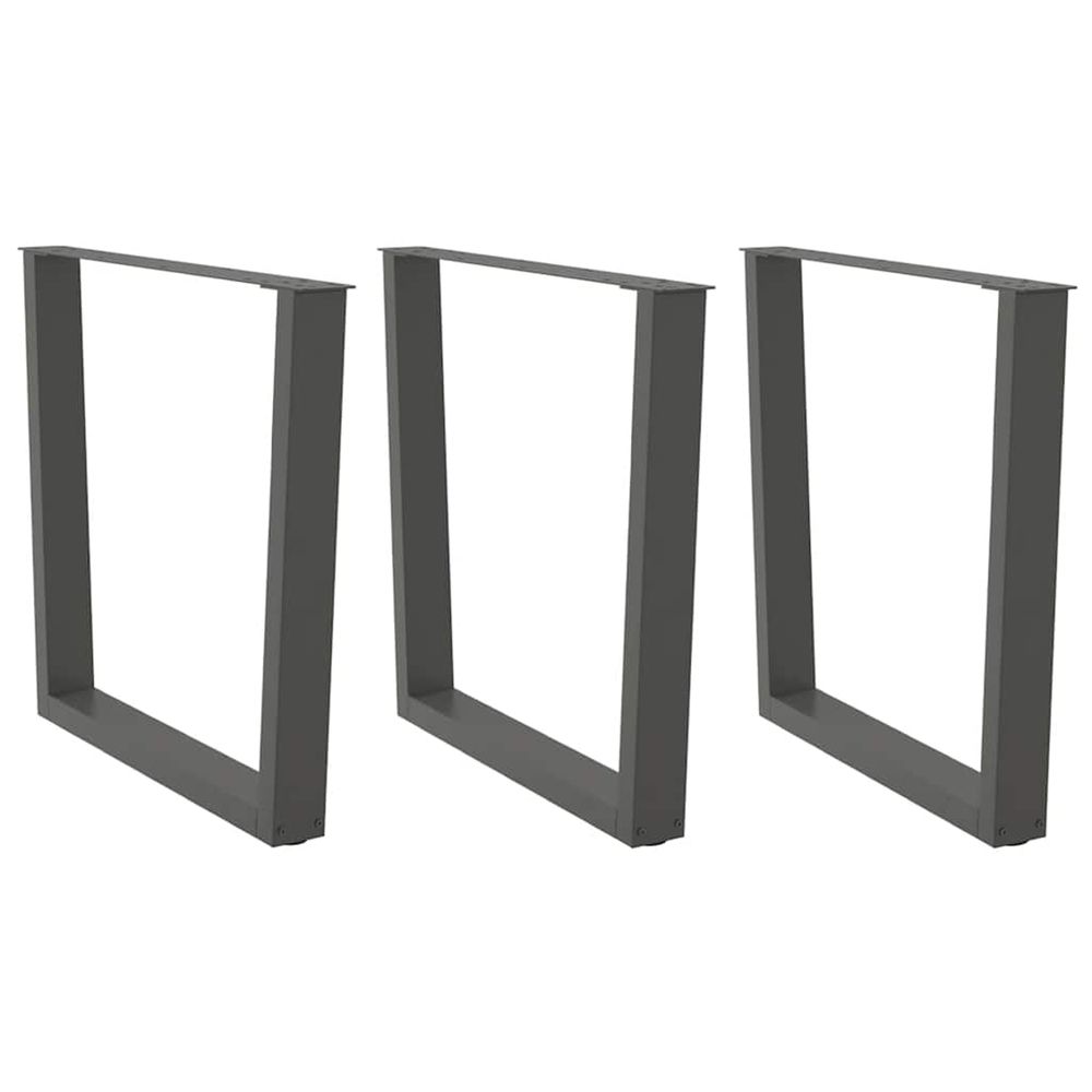 Pieds de table à manger en forme de v, 3 pièces, anthracite, 80 x (72-73,3) cm, acier