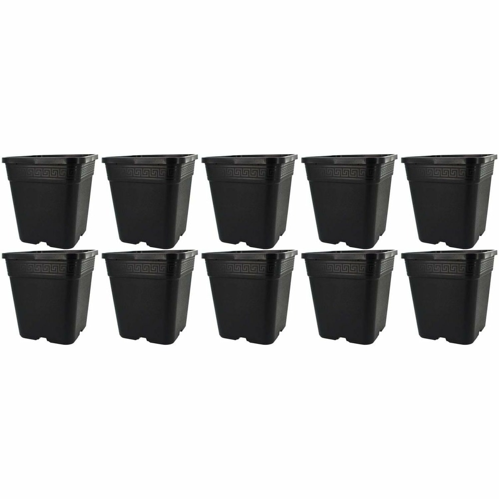 Pot de plantation carré noir 9 litres lot de 10
