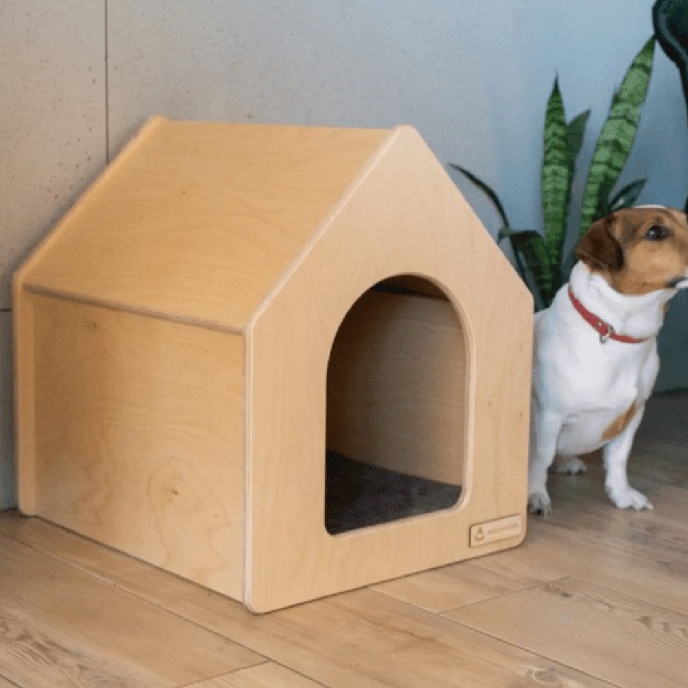 Niche en bois pour chien taille m