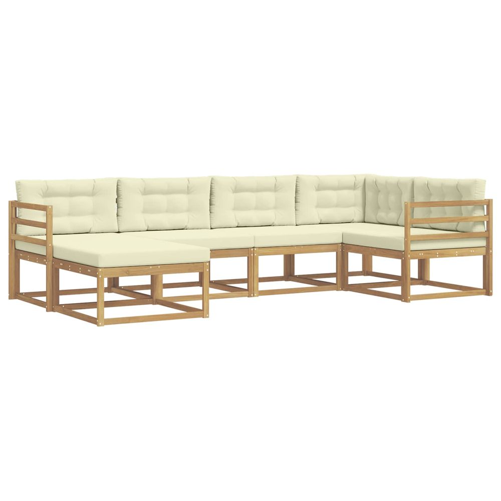 Ensemble de canapés d'extérieur 5 pc blanc et crème polyester