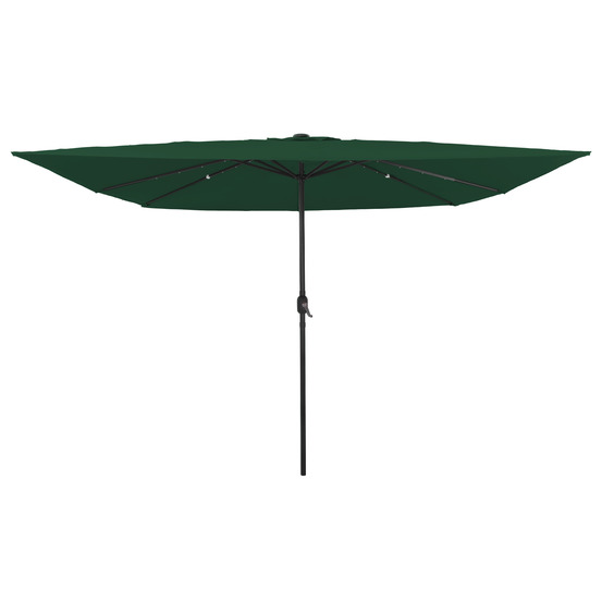 Parasol de jardin carré avec lumières led 295x245 cm vert