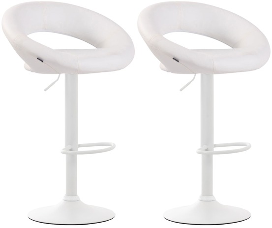 Lot de 2 tabourets de bar olinda simili cuir blanc