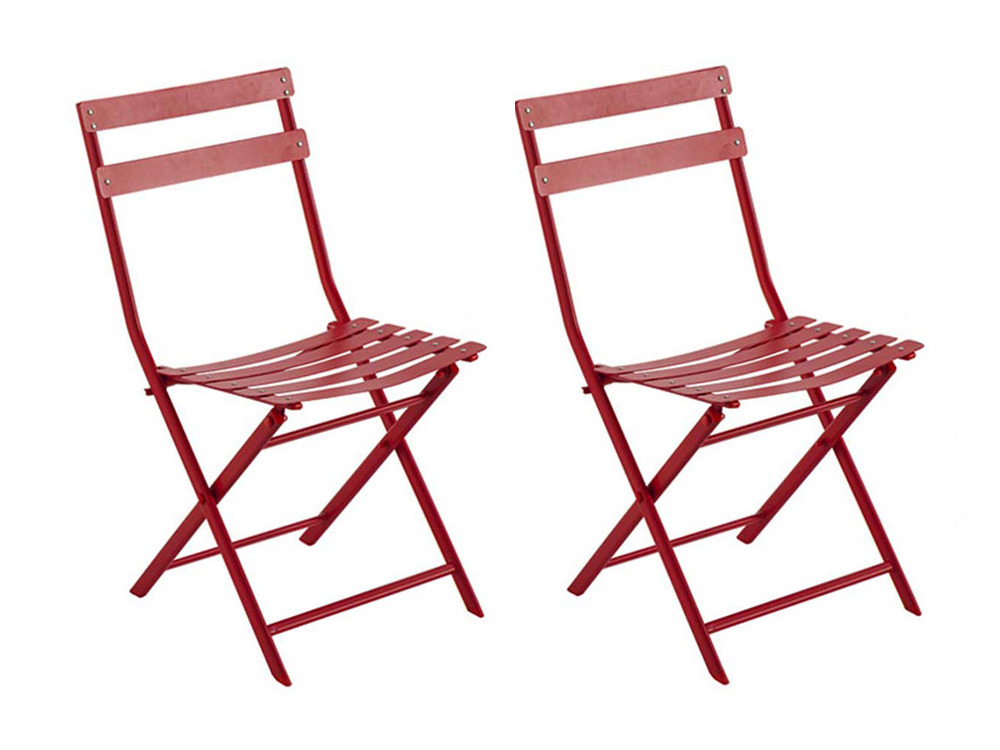 Lot de 2 chaises de jardin métal pliante greensboro groseille