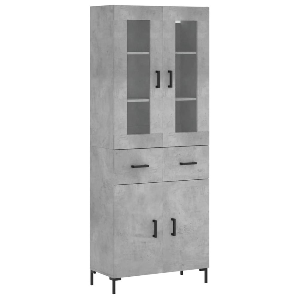 Buffet bahut commode armoire meuble de rangement organisateur cuisine salle de séjour salon haut 69,5 x 34 x 180 cm bois d'in