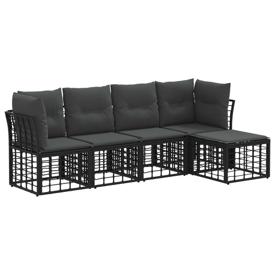 Ensemble de canapés d'extérieur noir polyester