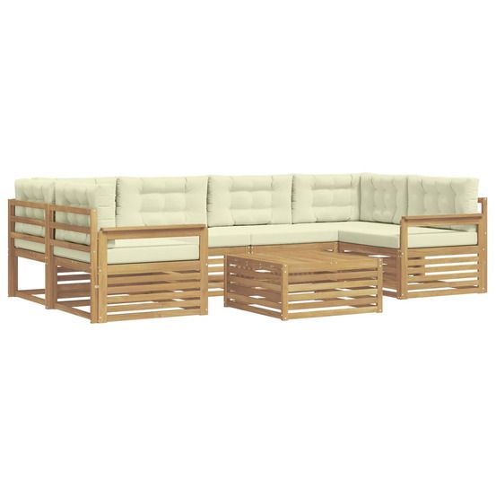 Ensemble de canapés d'extérieur 7 pc blanc et crème polyester