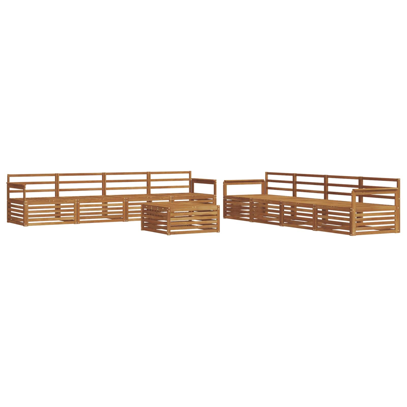 Ensemble de canapés d'extérieur 9 pcs naturel