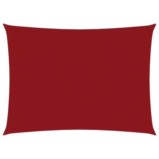 Voile toile d'ombrage parasol tissu oxford rectangulaire 3,5 x 5 m rouge