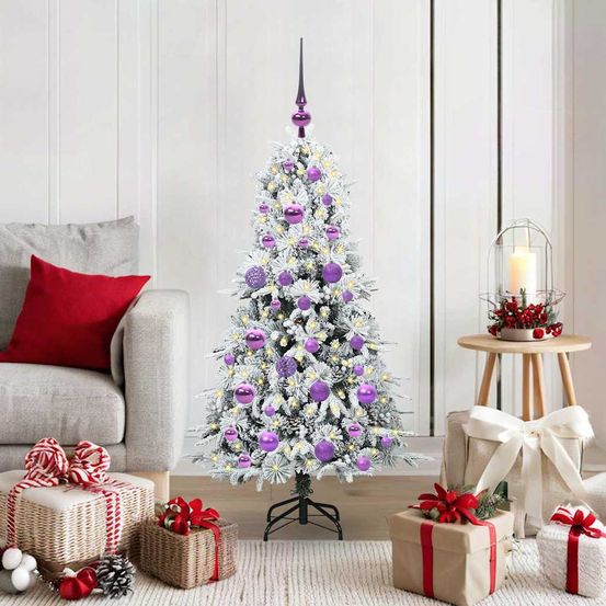 Arbre de noël artificiel 120 cm pack complet avec décorations et led