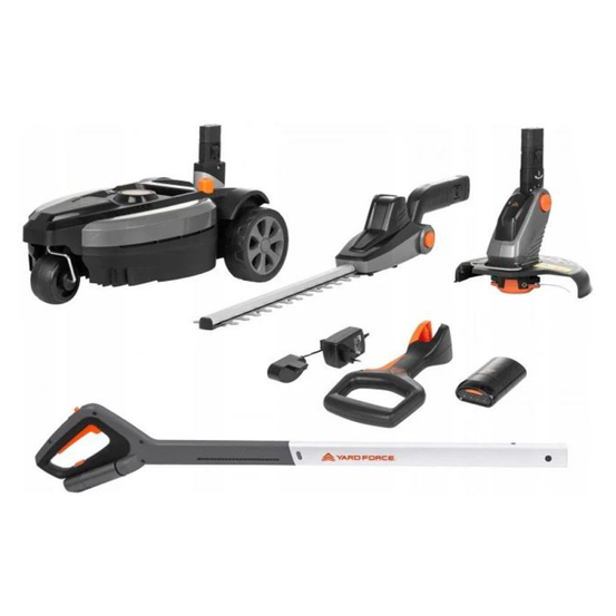 Tondeuse 3-en-1 i-flex 23 cm 12v – yard force – coupe-bordure et taille-haie – lmf24bn