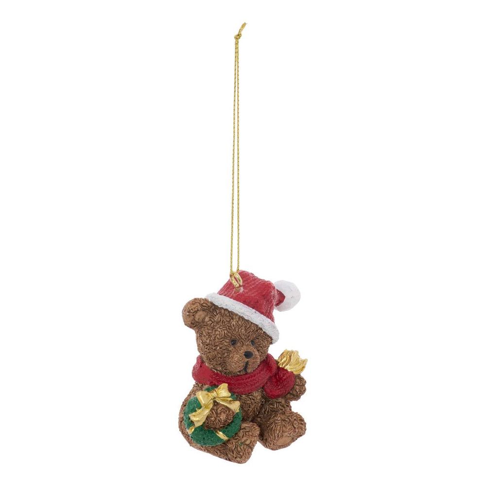 Suspension de sapin oursons bonnet en résine 6 cm