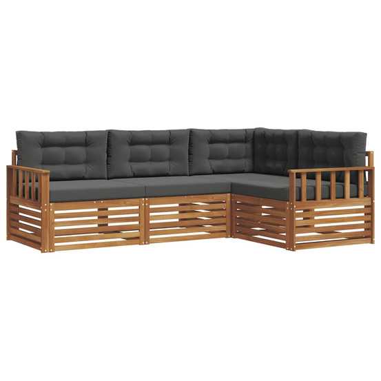 Ensemble de canapés d'extérieur 4 pcs naturel et anthracite