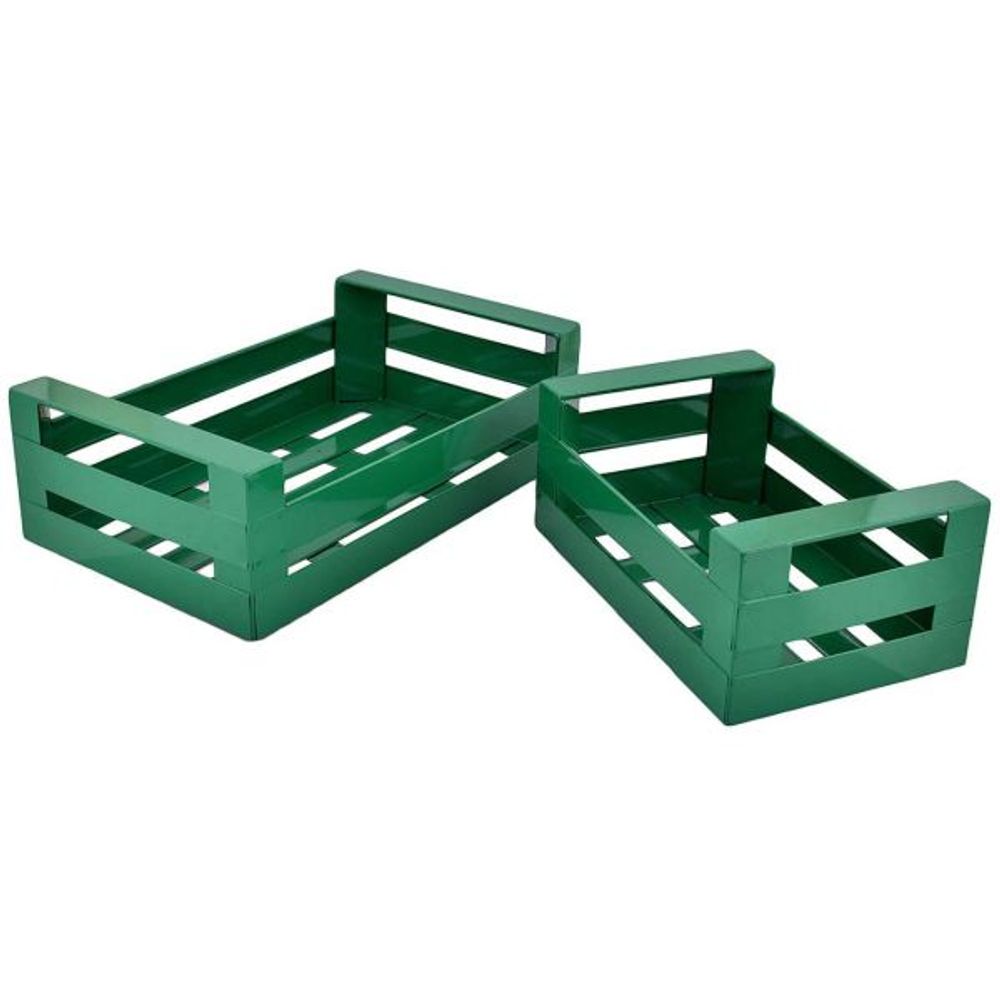 Cagette en métal coloré (lot de 2) vert tamegroute
