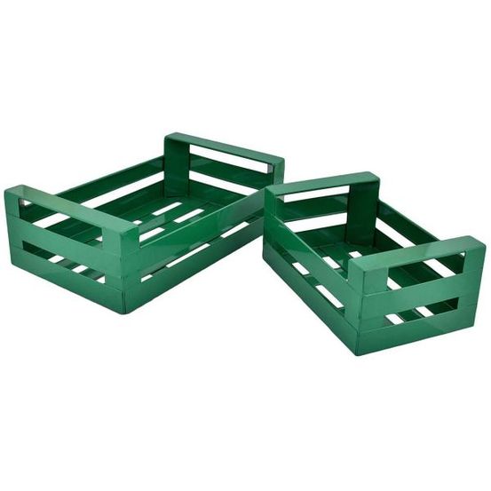 Cagette en métal coloré (lot de 2) vert tamegroute