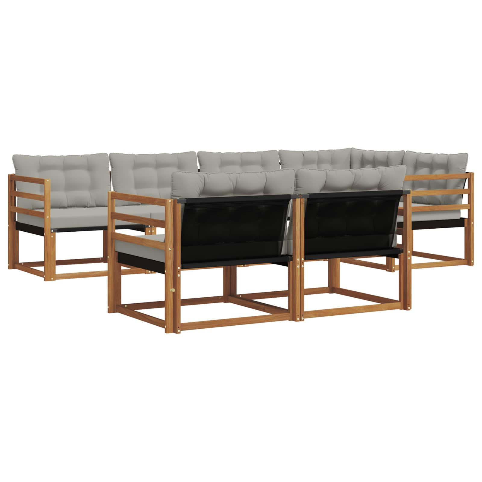 Ensemble de canapés d'extérieur 7 pcs gris naturel et clair