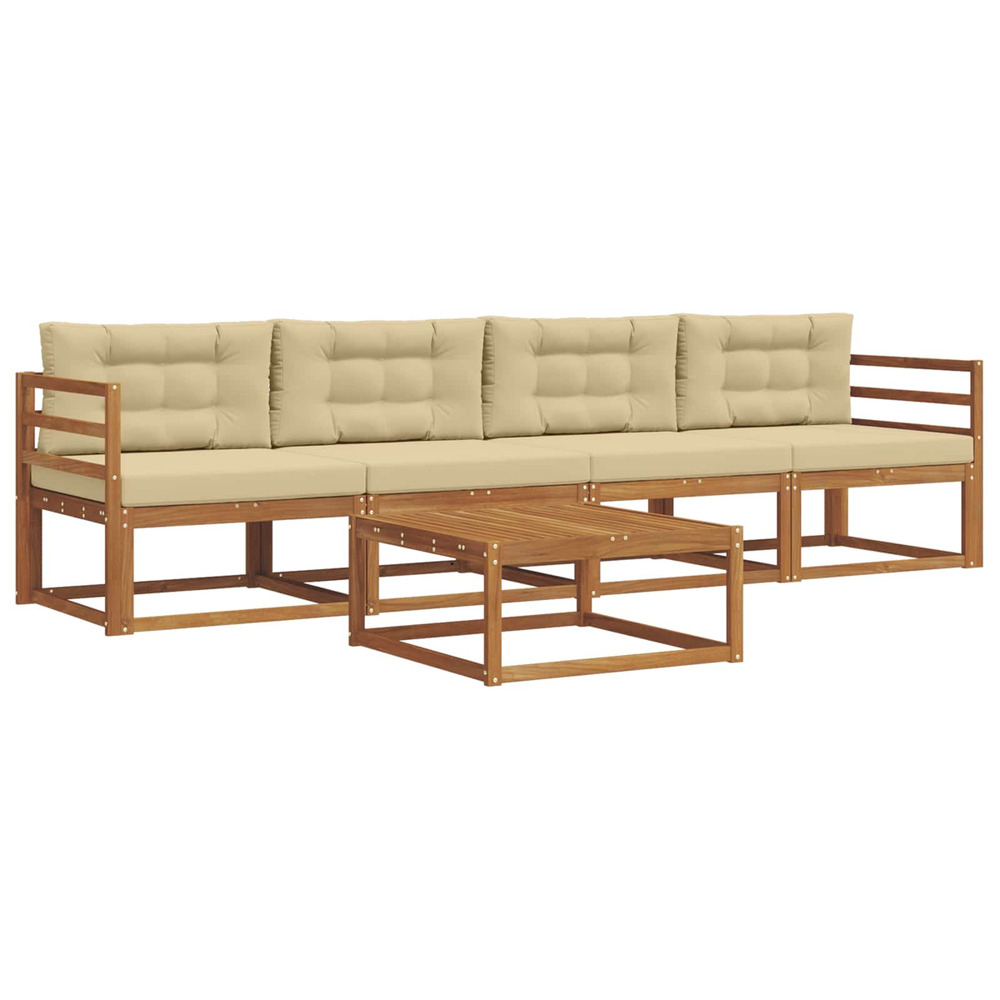 Ensemble de canapés d'extérieur 5 pcs naturel et beige