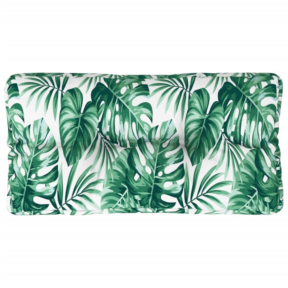 Coussin de palette motif de feuilles 70x40x12 cm tissu