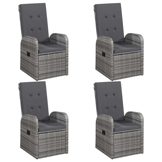 Ensemble à manger de jardin 5 pcs gris