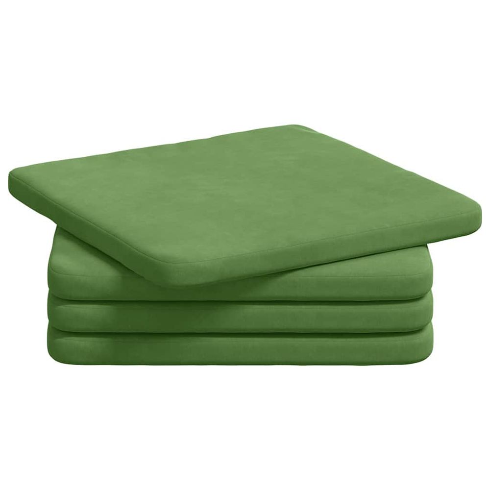 Coussins de siège 4 pc velours vert clair 40 x 40 x 3 cm