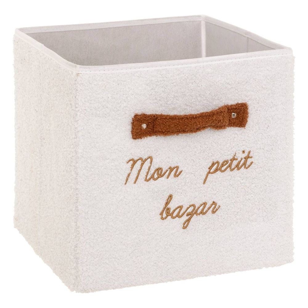 Panier de rangement fluffy blanc 29x29cm